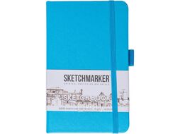 Скетчбук 9*14 см, 140 г/м2, 80 л., синий неон Sketchmarker 23148011SM