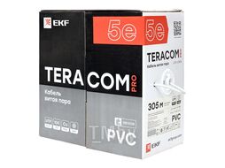 Кабель витая пара TERACOM PRO Cat.5E U/UTP 4 пары solid 24AWG оболочка PVC цвет серый EKF TRP-5EUTP-04PVC-GY-IN3