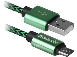 Кабель USB2.0 TO MICRO-USB 1M GREEN USB08-03T Defender 87804