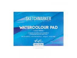 Блок бумаги для акварели "Sketchmarker" 100% хлопок, 21*31 см, 300 г/м2, 10 л., среднезернистая