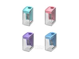 Точилка пластиковая на одно отверстие "City Mini Pastel" с контейнером, ассорти Erich Krause 61277