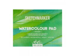 Блок бумаги для акварели "Sketchmarker" 100% хлопок, 31*41 см, 300 г/м2, 10 л., крупнозернистая