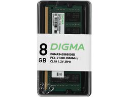 Память DDR4 8GB 2666MHz Digma DGMAS42666008D RTL PC4-21300 CL19 SO-DIMM 260-pin 1.2В dual rank Ret