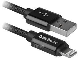 Кабель LIGHTNING TO USB2 1M BLACK ACH01-03T Defender 87808