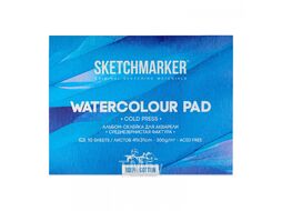 Блок бумаги для акварели "Sketchmarker" 100% хлопок, 31*41 см, 300 г/м2, 10 л., среднезернистая