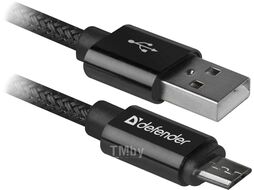 Кабель USB2.0 TO MICRO-USB 1M BLACK USB08-03T Defender 87802