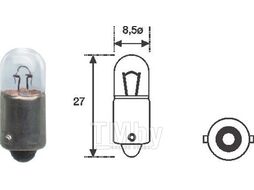 Лампа накаливания T4W 12V MAGNETI MARELLI 2893100000