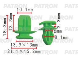 Клипса пластмассовая Mercedes применяемость: крепление бампера PATRON P37-1661