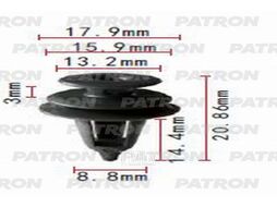 Клипса пластмассовая TOYOTA применяемость: обшивка двери, молдинг PATRON P37-0982
