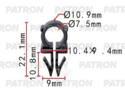 Клипса пластмассовая GM применяемость: хомут, держатель проводки PATRON P37-2011