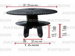 Клипса пластмассовая Audi,Seat,Skoda,Volkswagen применяемость: бампер, защита, отделка капота PATRON P37-0311