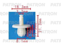 Клипса пластмассовая BMW применяемость: кузов - порог, молдинг PATRON P37-1509