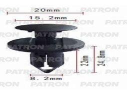 Клипса пластмассовая Chevrolet, Chrysler, Daewoo, Ford, GM, Opel применяемость: покрытие под корпусом, бампер, капот двигателя, воздухозаборник PATRON P37-0662