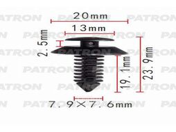 Клипса пластмассовая Ford применяемость: пистон обшивки PATRON P37-0478