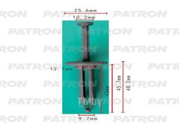 Клипса пластмассовая GM Применяемость: Держатель распорный T=25.0, F=13.0, H=48.0, D=10.0 PATRON P37-2043