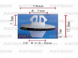 Клипса пластмассовая Lexus, Toyota применяемость: молдинги PATRON P37-0056