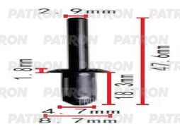 Клипса пластмассовая GM применяемость: заклепка PATRON P37-1578