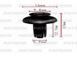 Клипса пластмассовая Mazda применяемость: бампер, отделка, защита PATRON P37-0044