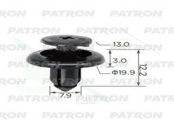 Клипса пластмассовая Mazda применяемость: бампер, защита, отделка капота PATRON P37-0037A