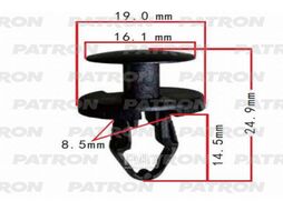 Клипса пластмассовая Chevrolet, Chrysler, Daewoo, Ford, GM, Opel применяемость: защита, отделка салона PATRON P37-0383