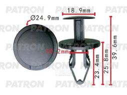 Клипса пластмассовая GM применяемость: крепление бампера, подкрылки PATRON P37-1621