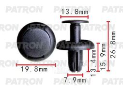 Клипса пластмассовая BMW применяемость: заклепка с распорной втулкой PATRON P37-1649