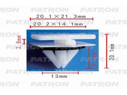 Клипса пластмассовая Chevrolet, GM применяемость: молдинг, отделка кузова PATRON P37-0421