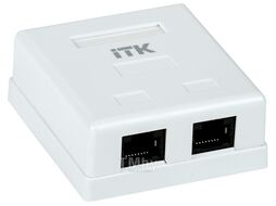 Настенная инф. розетка RJ45, кат.5Е UTP, 2-порта IEK CS2-1C5EU-22