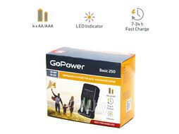 Зарядное устройство 4 SLOTS BASIC 250 NI-MH / NI-CD GOPOWER 00-00015345