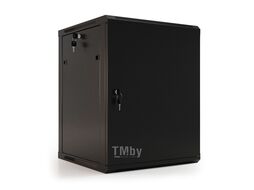 Шкаф коммутационный Hyperline (TWB-0645-SR-RAL9004) настенный 6U 600x450мм пер.дв.стал.лист 60кг черный 275мм 180град. 367мм IP20 сталь