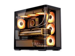 Корпус JONSBO D300 Black без БП, боковая панель из закаленного стекла, mini-ITX, micro-ATX, черный