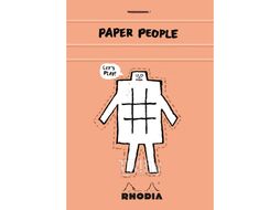 Блокнот 85*120 мм, 80 л., в клетку "Paper people" скоба сверху, обл. карт., персиковый Clairefontaine 12290C