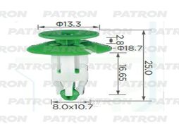 Клипса пластмассовая VW применяемость: пружинный зажим PATRON P37-2454