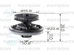 Клипса пластмассовая Audi, Seat, Skoda, Volkswagen применяемость: внутренняя отделка - двери PATRON P37-0255A