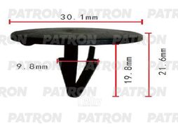 Клипса пластмассовая Ford применяемость: капот - уплотнитель PATRON P37-1883