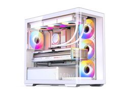 Корпус JONSBO D300 White без БП, боковая панель из закаленного стекла, mini-ITX, micro-ATX, белый