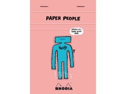 Блокнот А6 105*148 мм, 80 л., в клетку "Paper people" скоба сверху, обл. карт., розовый Clairefontaine 13390C