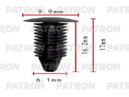 Клипса пластмассовая Chrysler применяемость: дверь, кузов - уплотнитель PATRON P37-1876