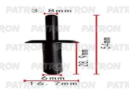 Клипса пластмассовая GM применяемость: заклёпка пластиковая PATRON P37-1837