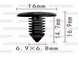 Клипса пластмассовая GM применяемость: крепление обшивки салона PATRON P37-1092