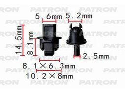 Клипса пластмассовая Audi,Seat,Skoda,Volkswagen применяемость: внутренняя отделка, дверь - панель, обшивка, распорный зажим PATRON P37-1398