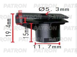 Клипса пластмассовая Mercedes применяемость: гайка крепления заднего бампера м6 PATRON P37-1574