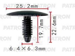 Клипса пластмассовая Ford применяемость: внутренняя отделка PATRON P37-1488