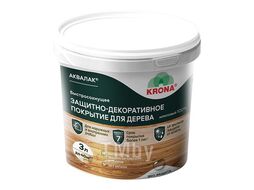 Защитно-декоративный Аквалак KRONA махагон 3 л