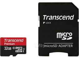 Карта памяти Transcend microSDHC 32GB Class 10 с адаптером (TS32GUSDU1)