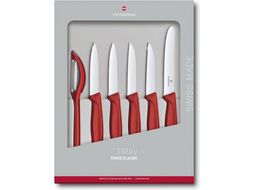 Набор ножей кухон. Victorinox Swiss Classic Kitchen 6.7111.6G компл.: 6шт красный подар.коробка