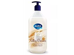 Крем-мыло AURA Шелк и рисовое молочко Silky Cream 1000мл