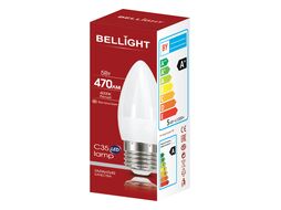 Лампа светодиодная С35 5Вт Е27 4000К LED Bellight