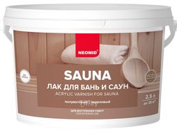 Лак акриловый NEOMID SAUNA для бань и саун 2,5 л