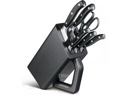 Набор ножей кухон. Victorinox Forged Cutlery Block 7.7243.6 компл.: 6шт с подставкой черный подар.коробка